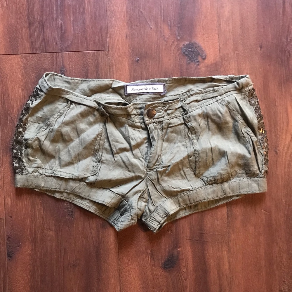 Abercrombie & Fitch Green Sequin Shorts